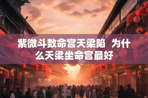 紫微斗数命宫天梁陷 为什么天梁坐命宫最好 紫微斗数命宫天梁陷 为什么天梁坐命宫最好