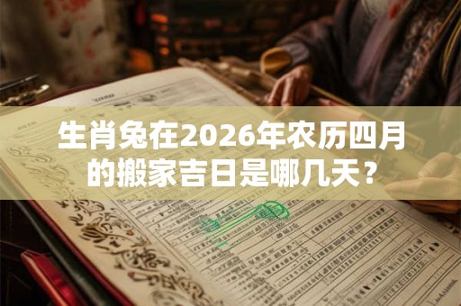 生肖兔在2026年农历四月的搬家吉日是哪几天？