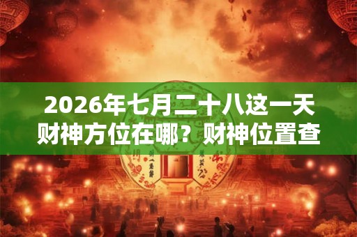 2026年七月二十八这一天财神方位在哪？财神位置查询