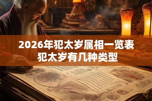 2026年犯太岁属相一览表 犯太岁有几种类型 2026年犯太岁属相一览表 犯太岁有几种类型