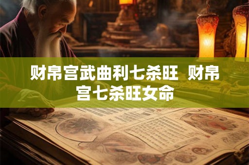 财帛宫武曲利七杀旺 财帛宫七杀旺女命 财帛宫武曲利七杀旺 财帛宫七杀旺女命