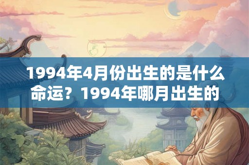 1994年4月份出生的是什么命运?1994年哪月出生的最好? 1994年4月份出生的是什么命运?1994年哪月出生的最好?