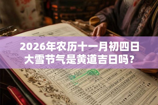 2026年农历十一月初四日大雪节气是黄道吉日吗？