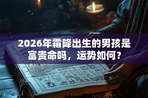 2026年霜降出生的男孩是富贵命吗，运势如何？