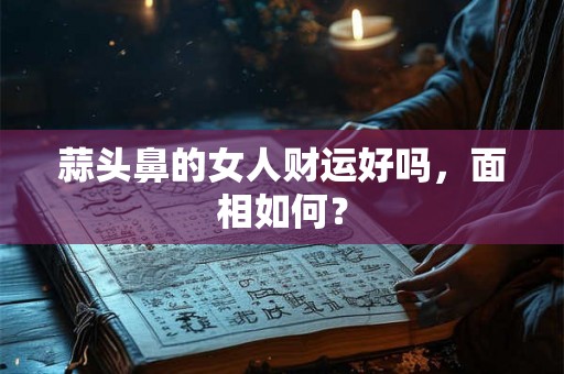 蒜头鼻的女人财运好吗，面相如何？