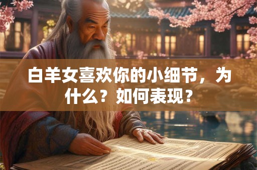 白羊女喜欢你的小细节,为什么?如何表现? 白羊女喜欢你的小细节,为什么?如何表现?