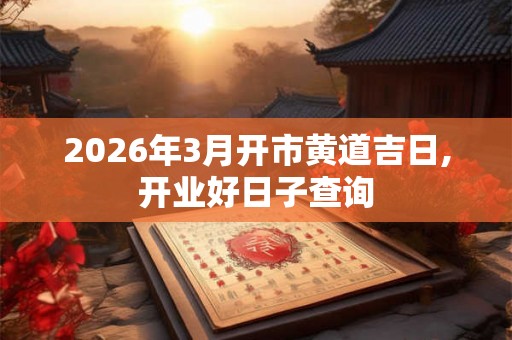 2026年3月开市黄道吉日,开业好日子查询