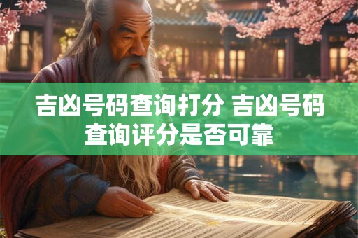 吉凶号码查询打分 吉凶号码查询评分是否可靠