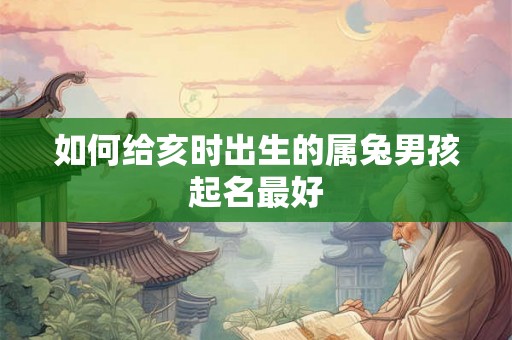 如何给亥时出生的属兔男孩起名最好 如何给亥时出生的属兔男孩起名最好