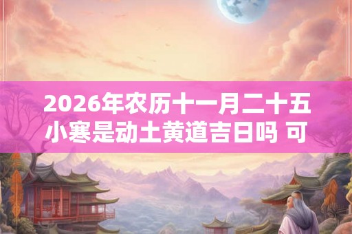 2026年农历十一月二十五小寒是动土黄道吉日吗 可以建新房吗