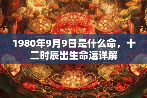 1980年9月9日是什么命，十二时辰出生命运详解