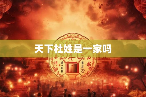 天下杜姓是一家吗