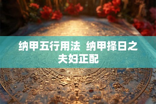 纳甲五行用法 纳甲择日之夫妇正配 纳甲五行用法 纳甲择日之夫妇正配