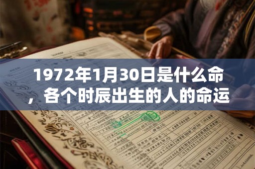 1972年1月30日是什么命，各个时辰出生的人的命运
