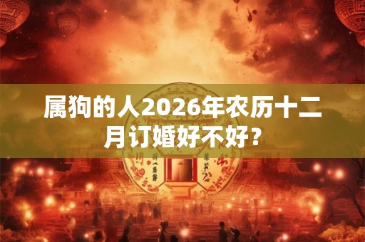 属狗的人2026年农历十二月订婚好不好？