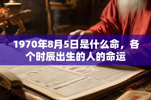 1970年8月5日是什么命，各个时辰出生的人的命运