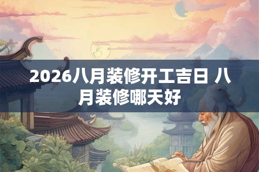 2026八月装修开工吉日 八月装修哪天好