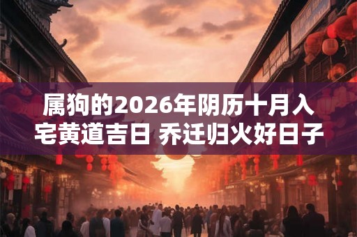属狗的2026年阴历十月入宅黄道吉日 乔迁归火好日子