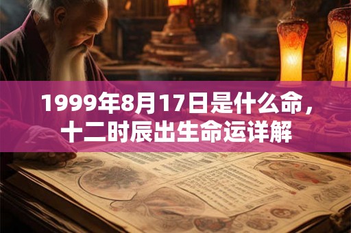 1999年8月17日是什么命，十二时辰出生命运详解