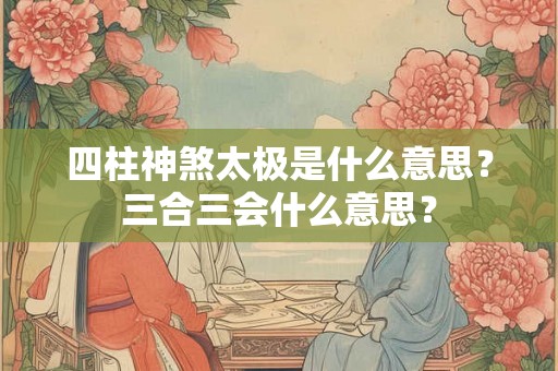 四柱神煞太极是什么意思？三合三会什么意思？