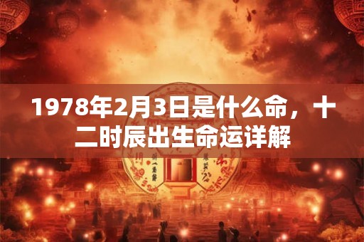 1978年2月3日是什么命,十二时辰出生命运详解 1978年2月3日是什么命,十二时辰出生命运详解
