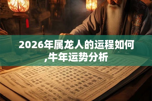2026年属龙人的运程如何,牛年运势分析