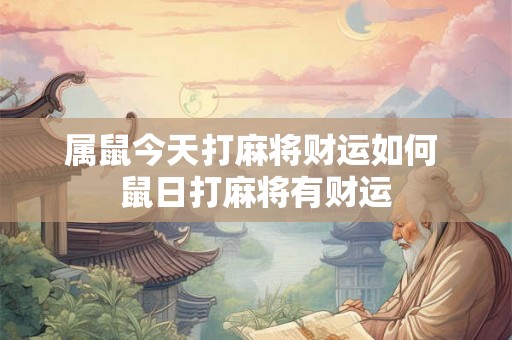 属鼠今天打麻将财运如何 鼠日打麻将有财运