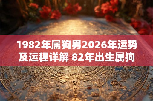 1982年属狗男2026年运势及运程详解 82年出生属狗人2026全年每月运势男性