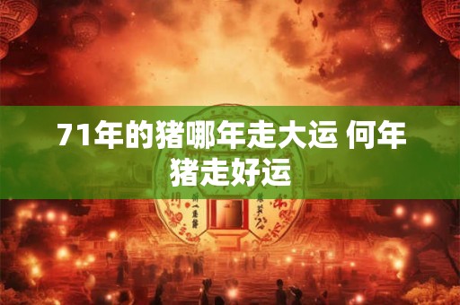 71年的猪哪年走大运 何年猪走好运 71年的猪哪年走大运 何年猪走好运