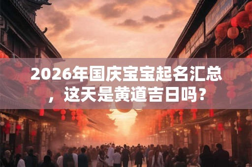 2026年国庆宝宝起名汇总，这天是黄道吉日吗？