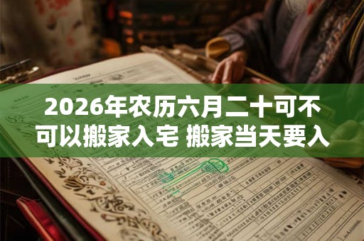 2026年农历六月二十可不可以搬家入宅 搬家当天要入住吗 2026年农历六月二十可不可以搬家入宅 搬家当天要入住吗