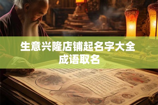 生意兴隆店铺起名字大全 成语取名