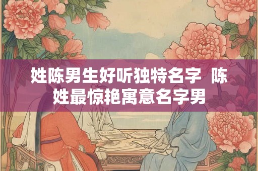姓陈男生好听独特名字  陈姓最惊艳寓意名字男