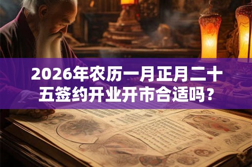 2026年农历一月正月二十五签约开业开市合适吗？