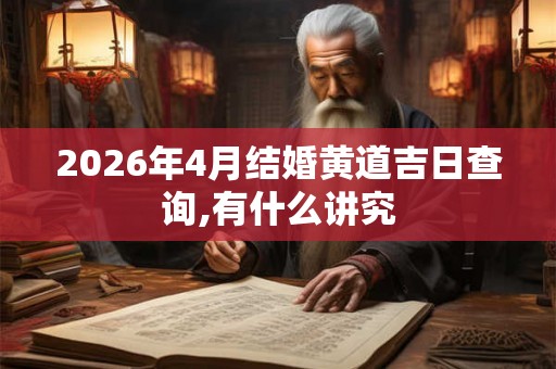 2026年4月结婚黄道吉日查询,有什么讲究