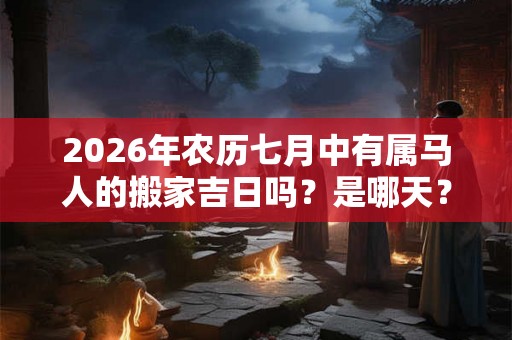 2026年农历七月中有属马人的搬家吉日吗？是哪天？