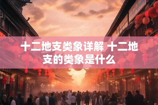 十二地支类象详解 十二地支的类象是什么 十二地支类象详解 十二地支的类象是什么