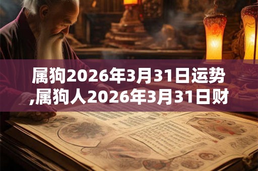属狗2026年3月31日运势,属狗人2026年3月31日财运,生肖狗2026年3月31日运势