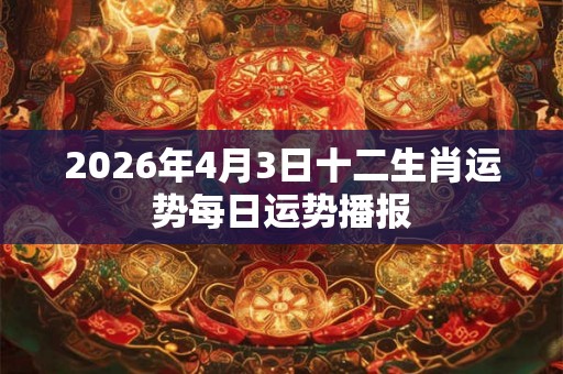 2026年4月3日十二生肖运势每日运势播报