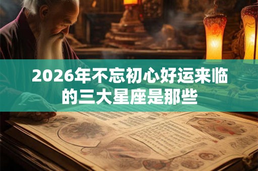 2026年不忘初心好运来临的三大星座是那些 2026年不忘初心好运来临的三大星座是那些