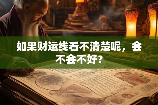 如果财运线看不清楚呢，会不会不好？