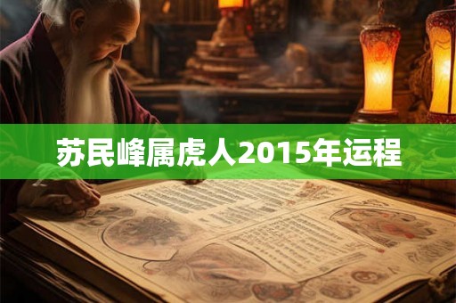 苏民峰属虎人2015年运程