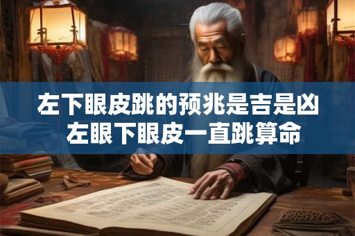 左下眼皮跳的预兆是吉是凶  左眼下眼皮一直跳算命