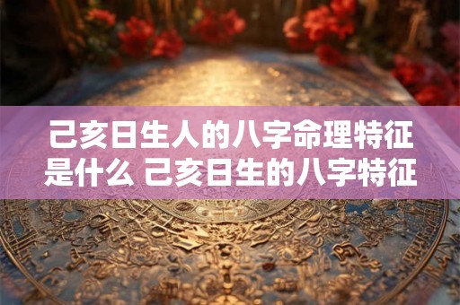 己亥日生人的八字命理特征是什么 己亥日生的八字特征