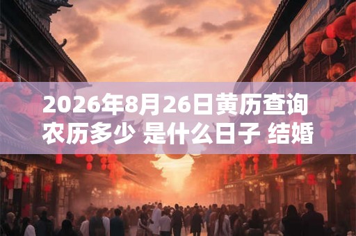 2026年8月26日黄历查询 农历多少 是什么日子 结婚吉时