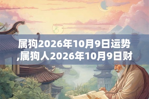 属狗2026年10月9日运势,属狗人2026年10月9日财运,生肖狗2026年10月9日运势
