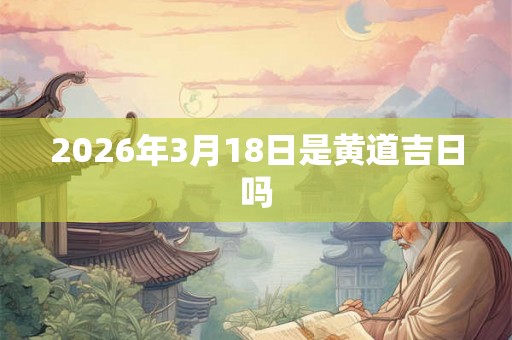 2026年3月18日是黄道吉日吗