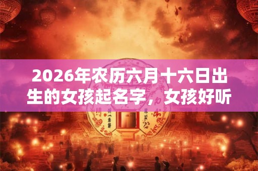 2026年农历六月十六日出生的女孩起名字,女孩好听吉利的名字大全 2026年农历六月十六日出生的女孩起名字,女孩好听吉利的名字大全