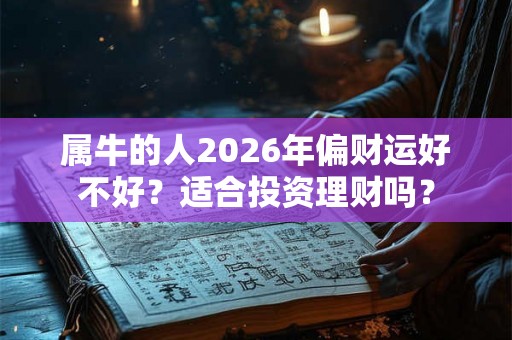 属牛的人2026年偏财运好不好?适合投资理财吗? 属牛的人2026年偏财运好不好?适合投资理财吗?