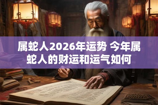 属蛇人2026年运势 今年属蛇人的财运和运气如何